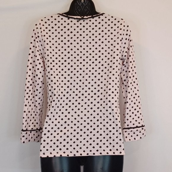 KATE SPADE Sz S Dream A Little Dream Polka Dot Pink Night T Pocket Casual Lounge - Picture 8 of 13